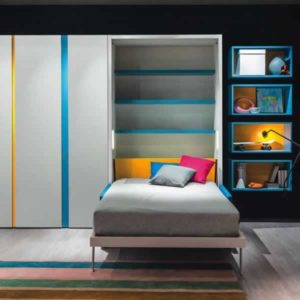 Letto a scomparsa Altea Book Sofa con divano e libreria incorporati