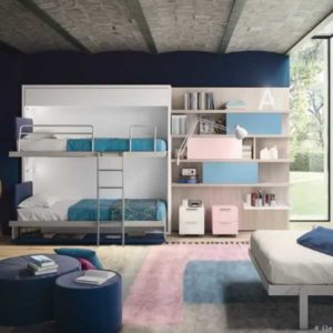 Letto a scomparsa a castello con scrivania Kali Duo Board