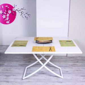 Tavolino trasformabile con apertura a libro Sakura